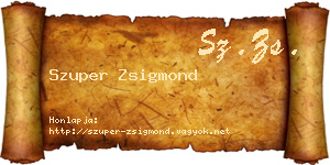 Szuper Zsigmond névjegykártya